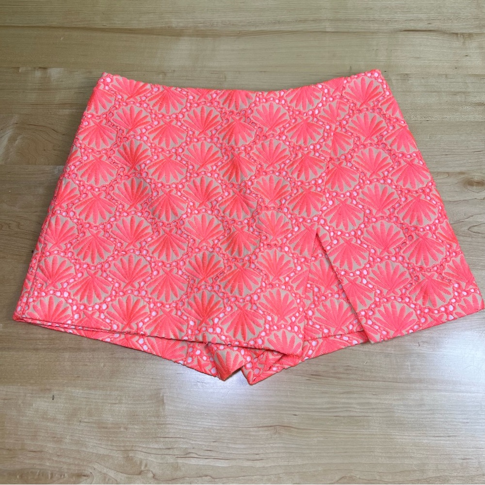Lilly Pulitzer Marii Skort Papaya Seashell Eyelet Size 4